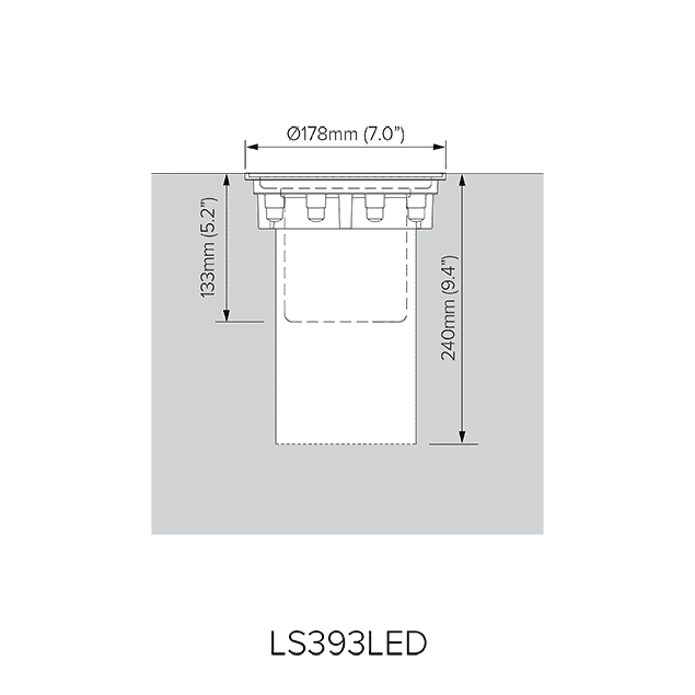 Pre-installation blockout dimensions for LS393 series.